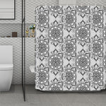 Zentangle Floral Pattern Print Polyester Shower Curtain