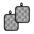Zentangle Floral Pattern Print Pot Holders