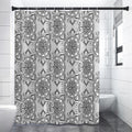 Zentangle Floral Pattern Print Premium Shower Curtain