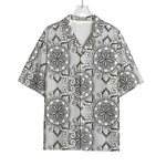 Zentangle Floral Pattern Print Rayon Hawaiian Shirt