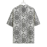 Zentangle Floral Pattern Print Rayon Hawaiian Shirt