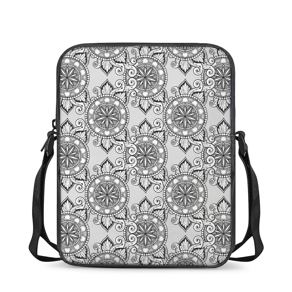 Zentangle Floral Pattern Print Rectangular Crossbody Bag