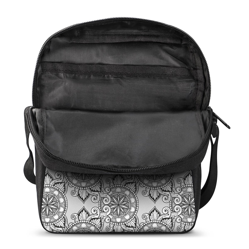 Zentangle Floral Pattern Print Rectangular Crossbody Bag