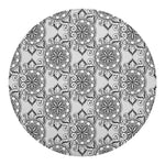 Zentangle Floral Pattern Print Round Blanket