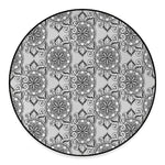 Zentangle Floral Pattern Print Round Floor Mat