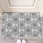 Zentangle Floral Pattern Print Rubber Doormat