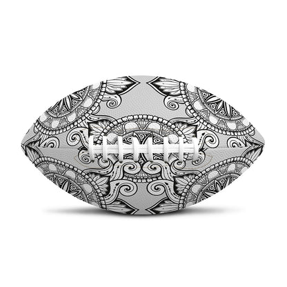 Zentangle Floral Pattern Print Rugby Ball
