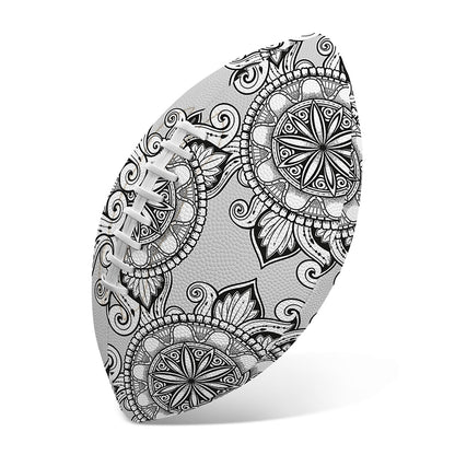 Zentangle Floral Pattern Print Rugby Ball
