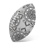 Zentangle Floral Pattern Print Rugby Ball