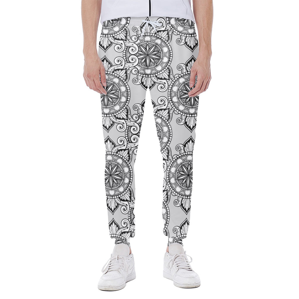 Zentangle Floral Pattern Print Scuba Joggers
