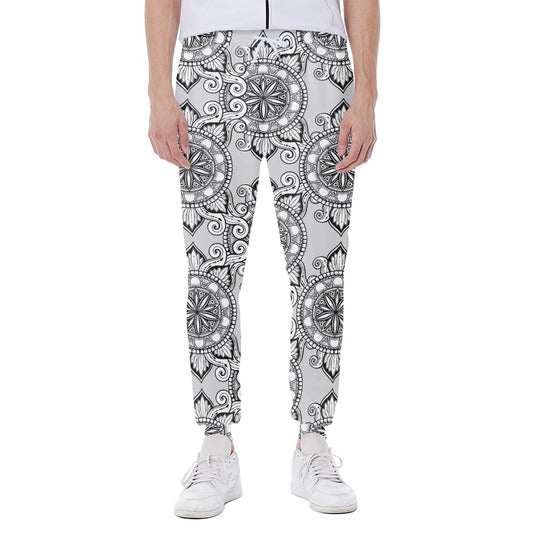 Zentangle Floral Pattern Print Scuba Joggers