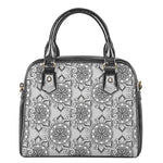 Zentangle Floral Pattern Print Shoulder Handbag