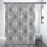 Zentangle Floral Pattern Print Shower Curtain