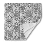 Zentangle Floral Pattern Print Silk Bandana