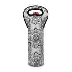 Zentangle Floral Pattern Print Single Neoprene Wine Tote