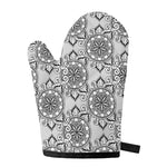 Zentangle Floral Pattern Print Single Oven Mitt