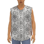 Zentangle Floral Pattern Print Sleeveless Baseball Jersey