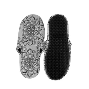 Zentangle Floral Pattern Print Slippers