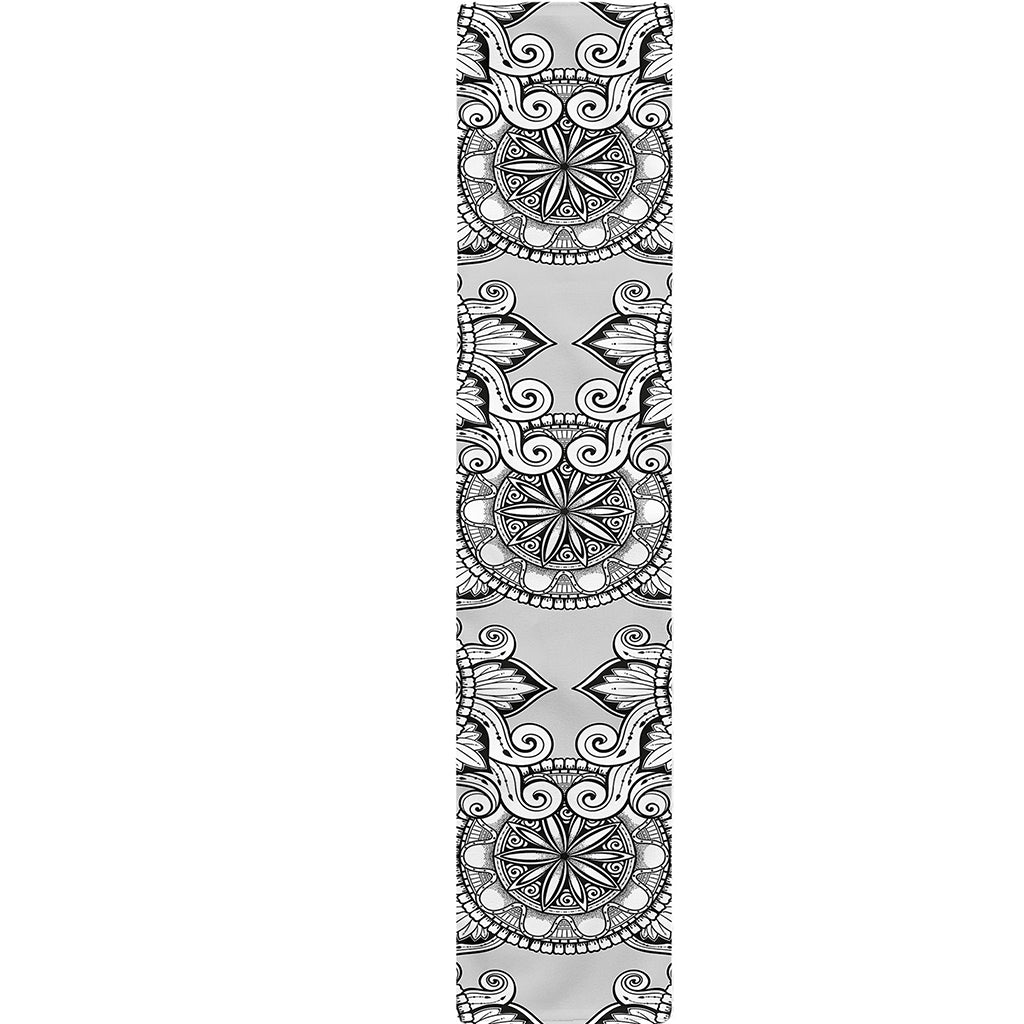 Zentangle Floral Pattern Print Table Runner