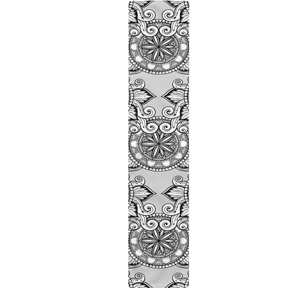 Zentangle Floral Pattern Print Table Runner