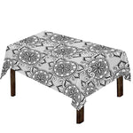 Zentangle Floral Pattern Print Tablecloth
