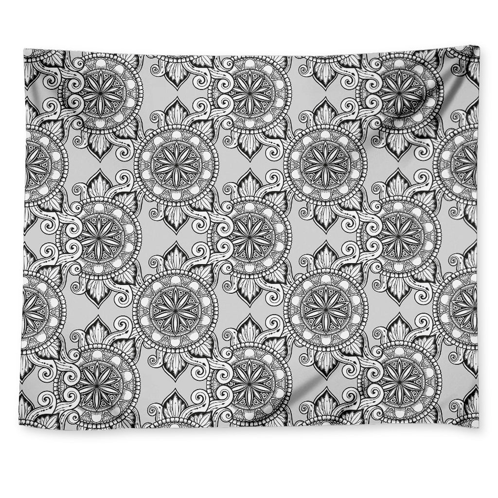 Zentangle Floral Pattern Print Tapestry