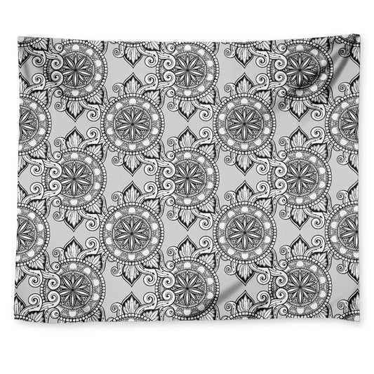 Zentangle Floral Pattern Print Tapestry