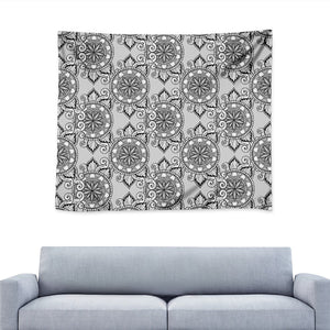 Zentangle Floral Pattern Print Tapestry
