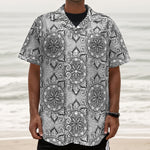 Zentangle Floral Pattern Print Textured Short Sleeve Shirt