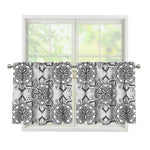 Zentangle Floral Pattern Print Tier Curtains