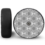 Zentangle Floral Pattern Print Tire Cover With Camera Hole