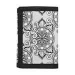 Zentangle Floral Pattern Print Trifold Wallet