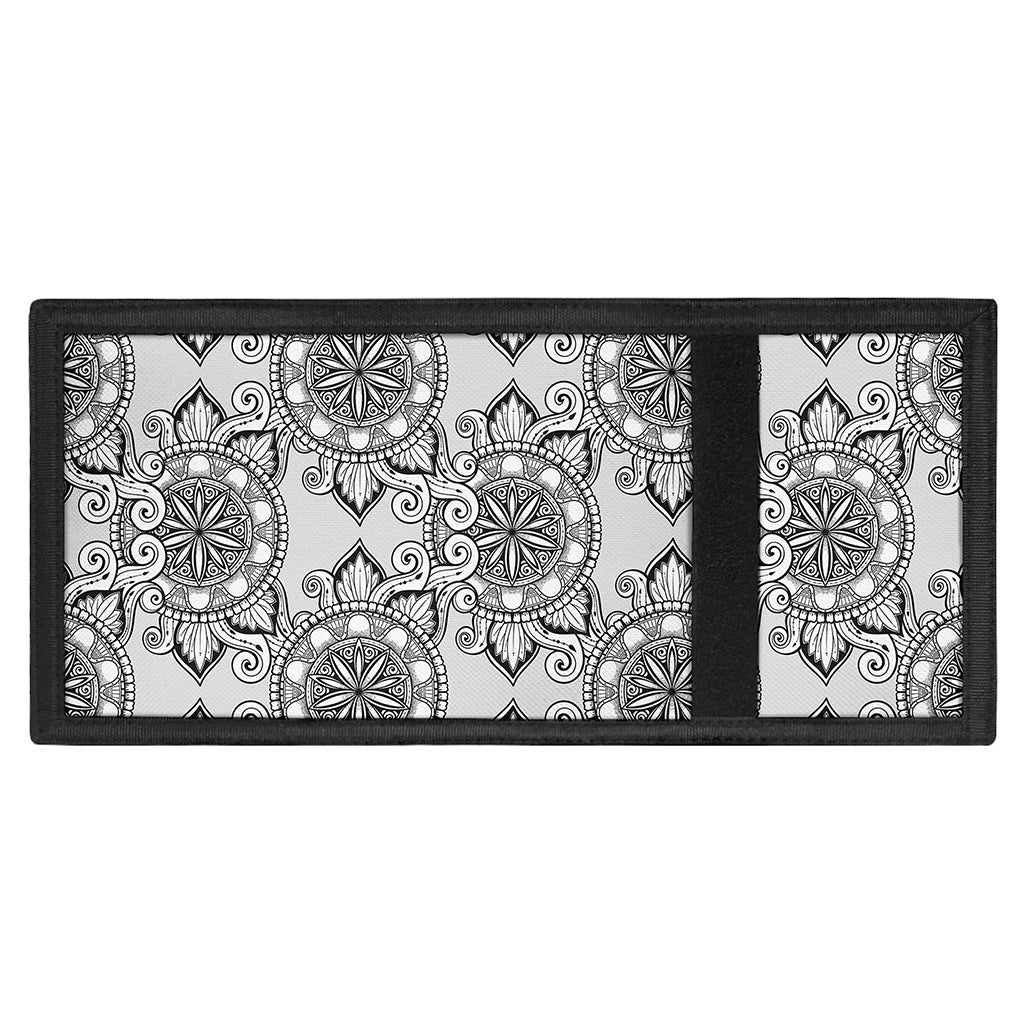 Zentangle Floral Pattern Print Trifold Wallet