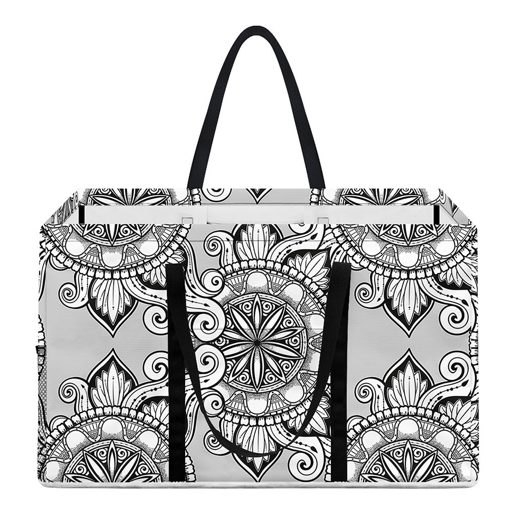 Zentangle Floral Pattern Print Utility Tote Bag