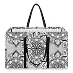 Zentangle Floral Pattern Print Utility Tote Bag