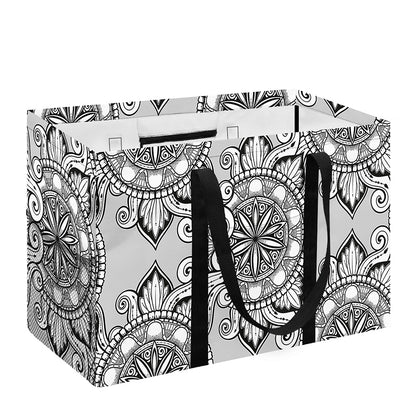 Zentangle Floral Pattern Print Utility Tote Bag