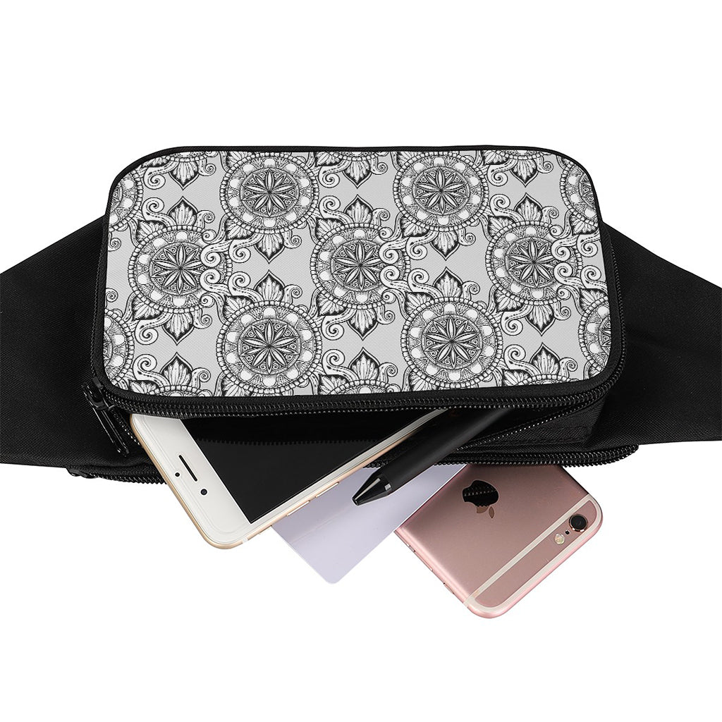 Zentangle Floral Pattern Print Waist Bag
