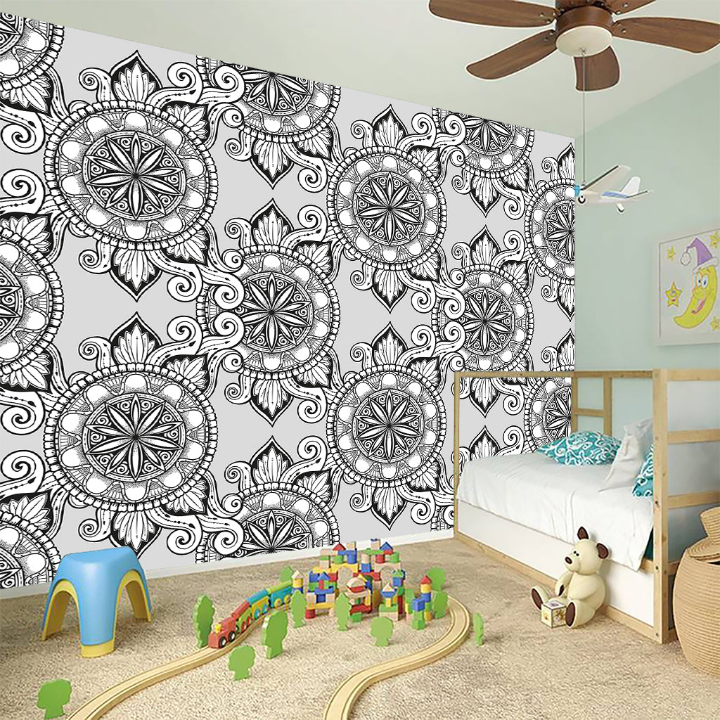 Zentangle Floral Pattern Print Wall Sticker