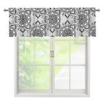 Zentangle Floral Pattern Print Window Valance