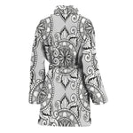 Zentangle Floral Pattern Print Women's Bathrobe