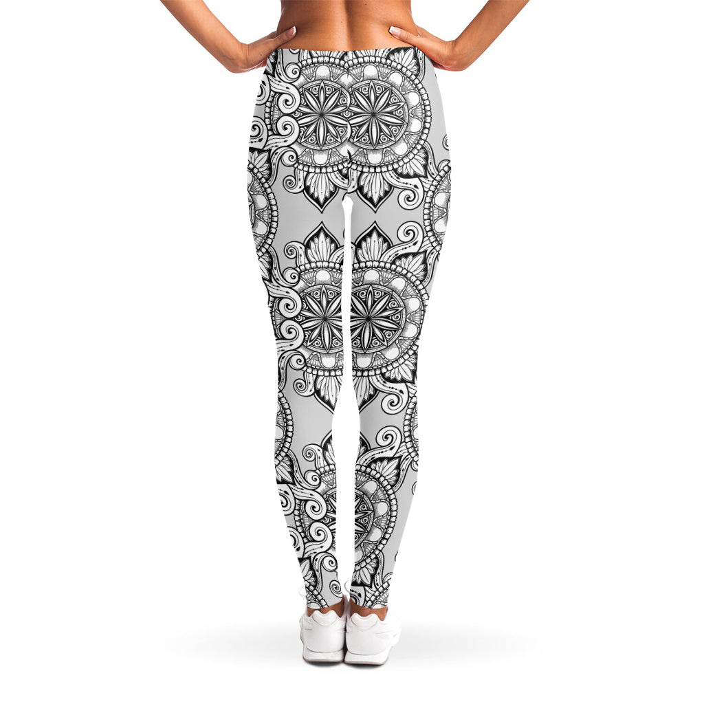 Zentangle Floral Pattern Print Women's Leggings