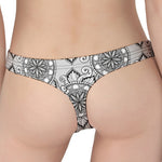 Zentangle Floral Pattern Print Women's Thong