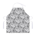 Zentangle Flower Pattern Print Adjustable Apron