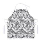 Zentangle Flower Pattern Print Adjustable Apron
