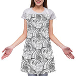 Zentangle Flower Pattern Print Adjustable Apron