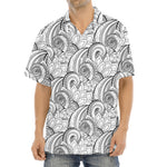 Zentangle Flower Pattern Print Aloha Shirt