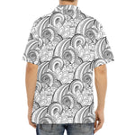 Zentangle Flower Pattern Print Aloha Shirt