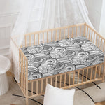 Zentangle Flower Pattern Print Baby Crib Sheet