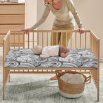 Zentangle Flower Pattern Print Baby Crib Sheet