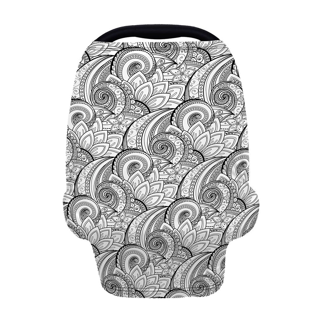 Zentangle Flower Pattern Print Baby Seat Cover